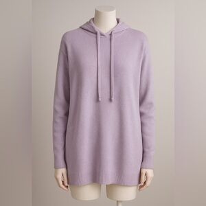 Eileen Fisher lilac 100% organic cotton pullover hooded sweater size XS